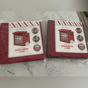 Two Whitmor Christmas ornament cubes